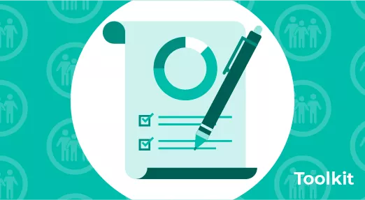 Child health inequalities | Prepare your own QI project Icon of report with pie chart and checkmarks, with pen - with background of repeated icon of family